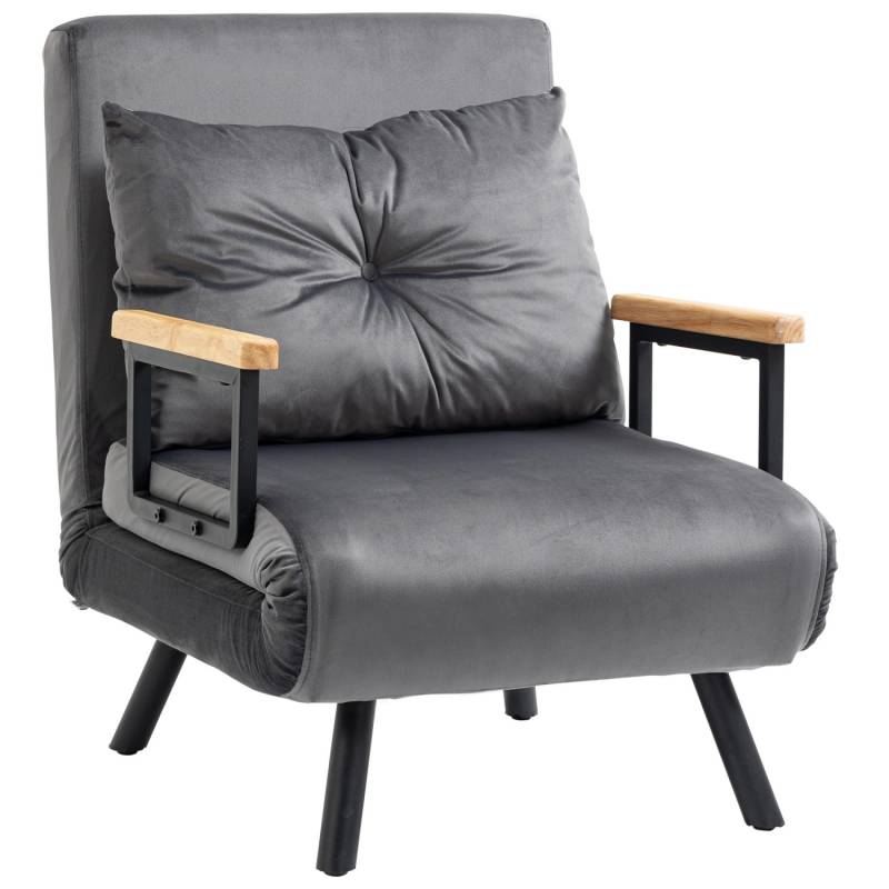 HOMCOM Schlafsofa mit Bettfunktion Rückenkissen 63 x 73 x 81 cm von HOMCOM