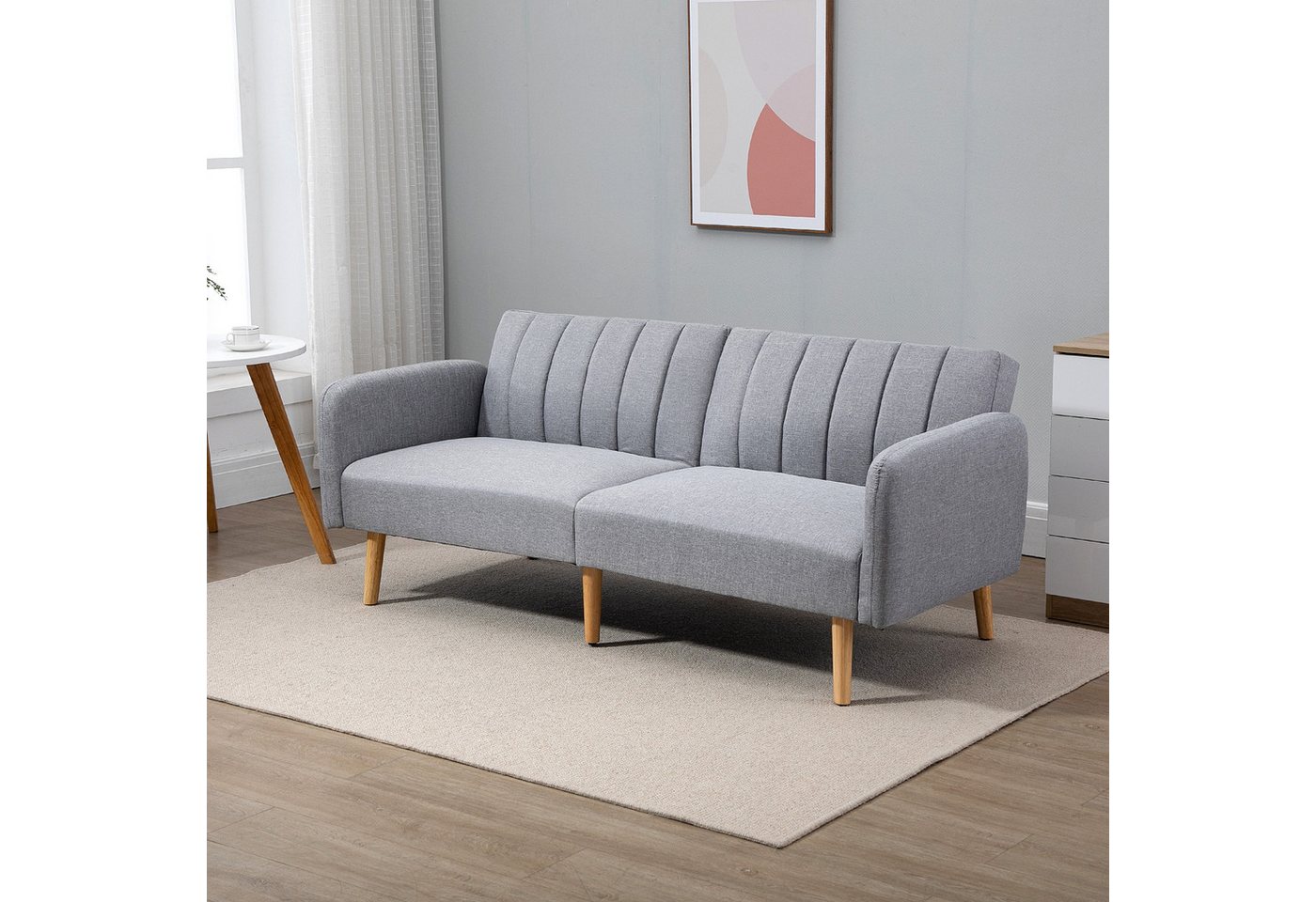 HOMCOM Schlafsofa mit Schlaffunktion, Verstellbare Rückenlehne, Schlafcouch 1 Teile, mit Holzbeine für Wohnzimmer, Gästezimmer, 173 x 75 x 73 cm, Grau HOMCOM Schlafsofa mit Schlaffunktion, Verstellbare Rückenlehne, Schlafcouch 1 Teile, mit Holzbeine für Wohnzimmer, Gästezimmer, 173 x 75 x 73 cm, Grau von HOMCOM