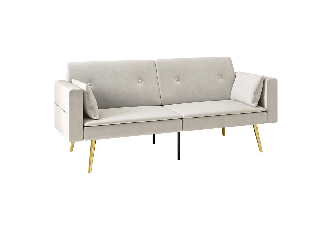 HOMCOM Schlafsofa mit Verstellbar Rückenlehne, Seitentasche, 2er-Sofa 1 Teile, für Wohnzimmer, Schlafzimmer, Beige HOMCOM Schlafsofa mit Verstellbar Rückenlehne, Seitentasche, 2er-Sofa 1 Teile, für Wohnzimmer, Schlafzimmer, Beige von HOMCOM