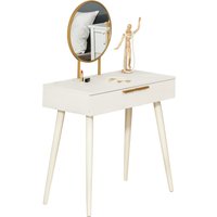 HOMCOM Schminktisch Frisiertisch modern Kosmetiktisch mit Spiegel Schublade Schlafzimmer Holz Weiß 80 x 40 x 123 cm Aosom HOMCOM Schminktisch Frisiertisch modern Kosmetiktisch mit Spiegel Schublade Schlafzimmer Holz Weiß 80 x 40 x 123 cm Aosom von HOMCOM