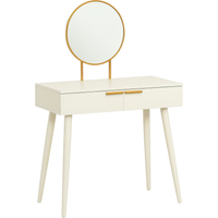 HOMCOM Schminktisch Frisiertisch modern Kosmetiktisch mit Spiegel Schublade Schlafzimmer Holz Weiß 80 x 40 x 123 cm   Aosom von HOMCOM