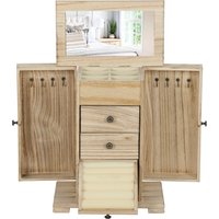 HOMCOM Schmuckkästchen Holz Schmuckschatulle mit 4 Ebenen Schmuckkasten mit Spiegel, Schubladen und seitlichen Klapptüren, Schmuckbox für Ringe, Ohrringe Braun Aosom HOMCOM Schmuckkästchen Holz Schmuckschatulle mit 4 Ebenen Schmuckkasten mit Spiegel, Schubladen und seitlichen Klapptüren, Schmuckbox für Ringe, Ohrringe Braun Aosom von HOMCOM
