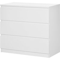 HOMCOM Schrank 3 Schubladen Schlafzimmerschrank puristisches Möbelstück moderner Stil für Schlafzimmer, Wohnzimmer - 80 x 39 x 73 cm, Weiß   Aosom von HOMCOM