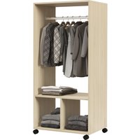 HOMCOM Schrank mit Regal 2 Fächer Kleiderstange 4 schwenkbare Rollen Maße 60L x 40B x 128H cm Naturholz Aosom HOMCOM Schrank mit Regal 2 Fächer Kleiderstange 4 schwenkbare Rollen Maße 60L x 40B x 128H cm Naturholz Aosom von HOMCOM