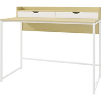 HOMCOM Schreibtisch Arbeitstisch mit Regal und 2 Schubladen im modernen Stil in Naturholzoptik und weißem Metall - 106L x 50B x 89H cm Aosom HOMCOM Schreibtisch Arbeitstisch mit Regal und 2 Schubladen im modernen Stil in Naturholzoptik und weißem Metall - 106L x 50B x 89H cm Aosom von HOMCOM
