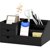 HOMCOM Schreibtisch-Aufbewahrungsbox - Schreibtischorganizer - 7 Fächer, 2 Schubladen - Lackierter Bambus Schwarz Aosom HOMCOM Schreibtisch-Aufbewahrungsbox - Schreibtischorganizer - 7 Fächer, 2 Schubladen - Lackierter Bambus Schwarz Aosom von HOMCOM