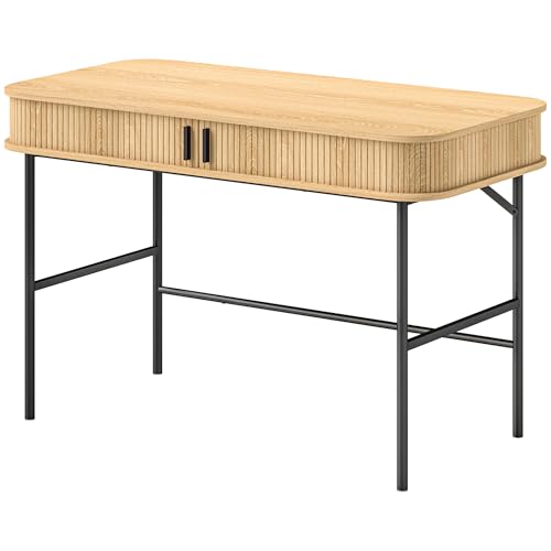 HOMCOM Schreibtisch Bürotisch mit Stauraum, Computertisch mit Regal, Stahlgestell, Arbeitstisch für Arbeitszimmer Büro, 120 x 60 x 76,5 cm, Eiche HOMCOM Schreibtisch Bürotisch mit Stauraum, Computertisch mit Regal, Stahlgestell, Arbeitstisch für Arbeitszimmer Büro, 120 x 60 x 76,5 cm, Eiche von HOMCOM