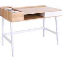 HOMCOM Schreibtisch mit Ablagefächern  Computertisch, Bürotisch, vielseitig, mit Schublade, Breite Tischplatte  Aosom.de von HOMCOM