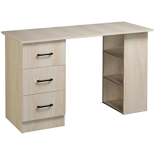 HOMCOM Schreibtisch Computertisch Bürotisch Arbeitstisch Regal mit 3 Schubladen Regale Natur 120 x 49 x 72 cm HOMCOM Schreibtisch Computertisch Bürotisch Arbeitstisch Regal mit 3 Schubladen Regale Natur 120 x 49 x 72 cm von HOMCOM