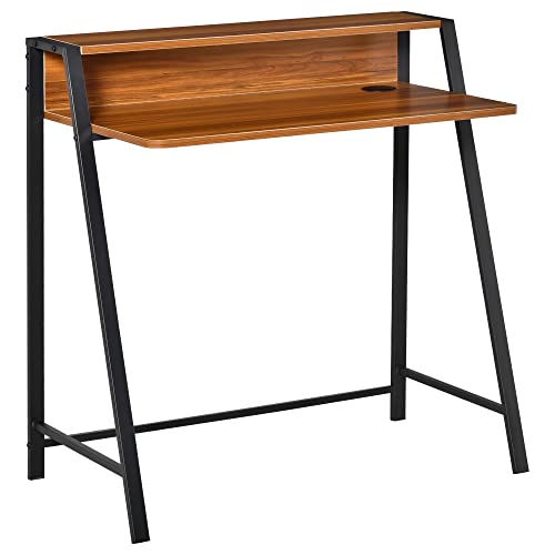 HOMCOM Schreibtisch, Computertisch mit Ablage und Kabel Management, moderner Schreibtisch mit Metallgestell für Arbeitszimmer, Schlafzimmer, Home Office, 84 x 45 x 85 cm, Walnuss+Schwarz HOMCOM Schreibtisch, Computertisch mit Ablage und Kabel Management, moderner Schreibtisch mit Metallgestell für Arbeitszimmer, Schlafzimmer, Home Office, 84 x 45 x 85 cm, Walnuss+Schwarz von HOMCOM