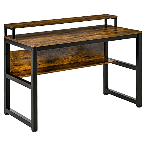 HOMCOM Schreibtisch Computertisch mit Ablage PC Tisch Bürotisch Industriestil Metall Rustikales Braun 120 x 60 x 85 cm HOMCOM Schreibtisch Computertisch mit Ablage PC Tisch Bürotisch Industriestil Metall Rustikales Braun 120 x 60 x 85 cm von HOMCOM