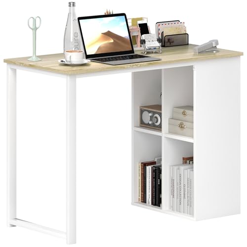 HOMCOM Schreibtisch Computertisch mit 4 Ablagefächern Bürotisch mit Modern-Design, Stahlgestell für Arbeitszimmer, Home Office, Schlafzimmer, 100 x 54 x 75 cm Eiche HOMCOM Schreibtisch Computertisch mit 4 Ablagefächern Bürotisch mit Modern-Design, Stahlgestell für Arbeitszimmer, Home Office, Schlafzimmer, 100 x 54 x 75 cm Eiche von HOMCOM