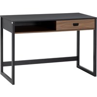 HOMCOM Schreibtisch Computertisch mit Schublade, Bürotisch mit Regal, Arbeitstisch im Industrie-Design, fürs Büro, Wohnzimmer, 110 x 50 x 76 cm, Walnuss   Aosom von HOMCOM