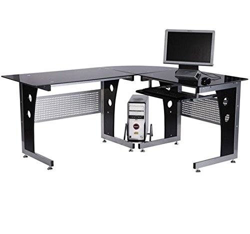 HOMCOM Schreibtisch Eckschreibtisch Computertisch PC Tisch Bürotisch mit schwarzem Sicherheitsglas 164 x 139 x 75cm HOMCOM Schreibtisch Eckschreibtisch Computertisch PC Tisch Bürotisch mit schwarzem Sicherheitsglas 164 x 139 x 75cm von HOMCOM