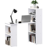 HOMCOM Schreibtisch Küchentisch mit Regal 120x55cm Computertisch Laptoptisch Arbeitstisch in Weiß für Büro & Home Office   Aosom.de von HOMCOM