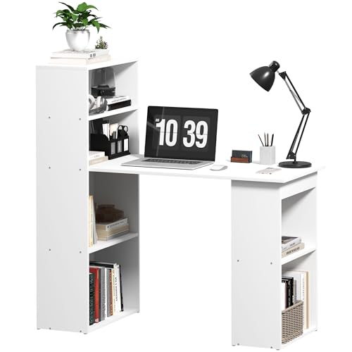 HOMCOM Schreibtisch Küchentisch mit Regal Computertisch Arbeitstisch Laptoptisch Büroregal Weiß 120 x 55 x 120 cm HOMCOM Schreibtisch Küchentisch mit Regal Computertisch Arbeitstisch Laptoptisch Büroregal Weiß 120 x 55 x 120 cm von HOMCOM