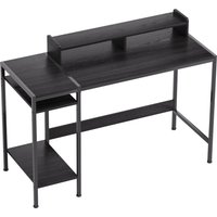 HOMCOM Schreibtisch PC mit Wendbarem Regal, Computer-Schreibtisch mit Monitorständer und 2 verstellbaren Regalen, Moderner Holz- und Stahlschreibtisch, 120x48x85,5 cm, Schwarz Aosom HOMCOM Schreibtisch PC mit Wendbarem Regal, Computer-Schreibtisch mit Monitorständer und 2 verstellbaren Regalen, Moderner Holz- und Stahlschreibtisch, 120x48x85,5 cm, Schwarz Aosom von HOMCOM