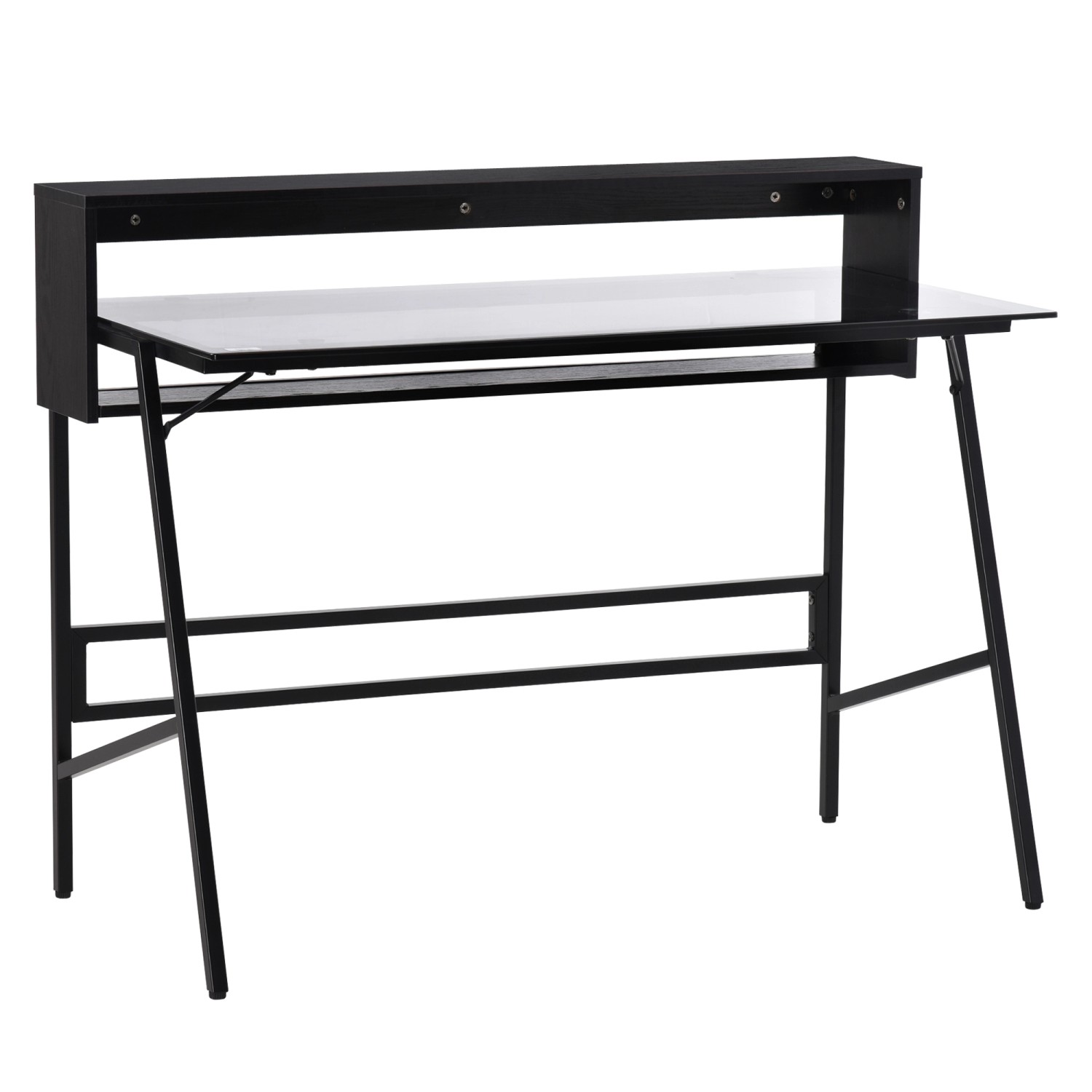 HOMCOM Schreibtisch mit 2 Ablagen Stahl Schwarz Grau 115 x 55 x 90 cm HOMCOM Schreibtisch mit 2 Ablagen Stahl Schwarz Grau 115 x 55 x 90 cm von HOMCOM