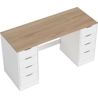 HOMCOM Schreibtisch mit 8 Schubladen Bürotisch 140 x 53 x 75 cm Moderner Computertisch für Büro, Wohnzimmer Weiß Aosom HOMCOM Schreibtisch mit 8 Schubladen Bürotisch 140 x 53 x 75 cm Moderner Computertisch für Büro, Wohnzimmer Weiß Aosom von HOMCOM