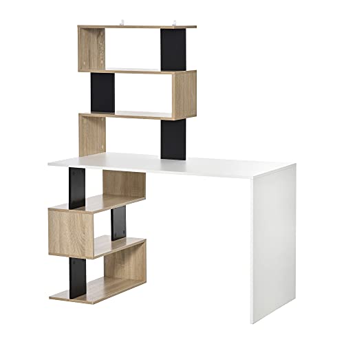 HOMCOM Schreibtisch mit Bücherregal für das Schlafzimmer, Büroschreibtisch, PC-Schreibtisch aus mehrfarbigem Holz, 120x60x148cm HOMCOM Schreibtisch mit Bücherregal für das Schlafzimmer, Büroschreibtisch, PC-Schreibtisch aus mehrfarbigem Holz, 120x60x148cm von HOMCOM