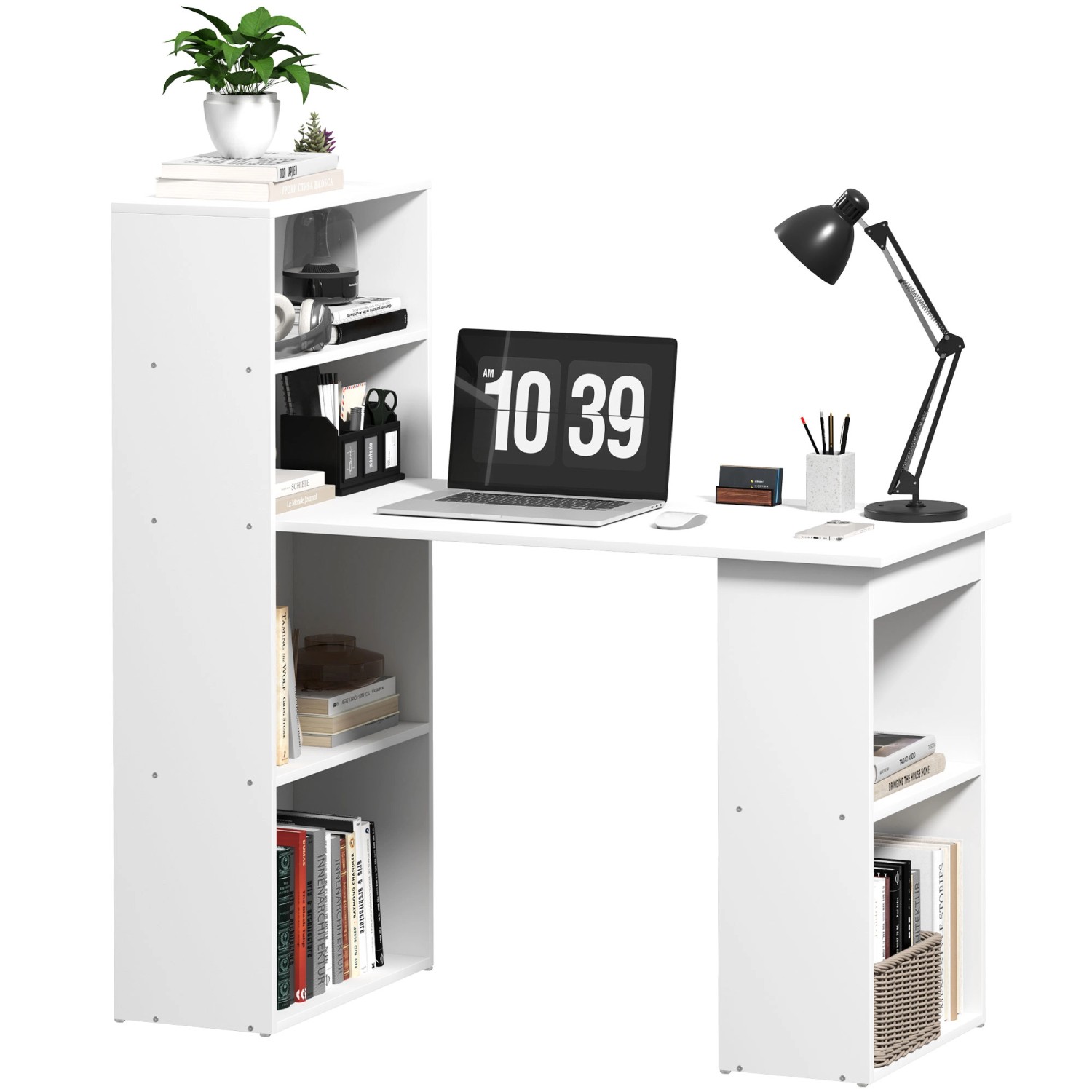 HOMCOM Schreibtisch mit Regal Laptoptisch Büroregal Weiß 120 x 55 x 120 cm HOMCOM Schreibtisch mit Regal Laptoptisch Büroregal Weiß 120 x 55 x 120 cm von HOMCOM