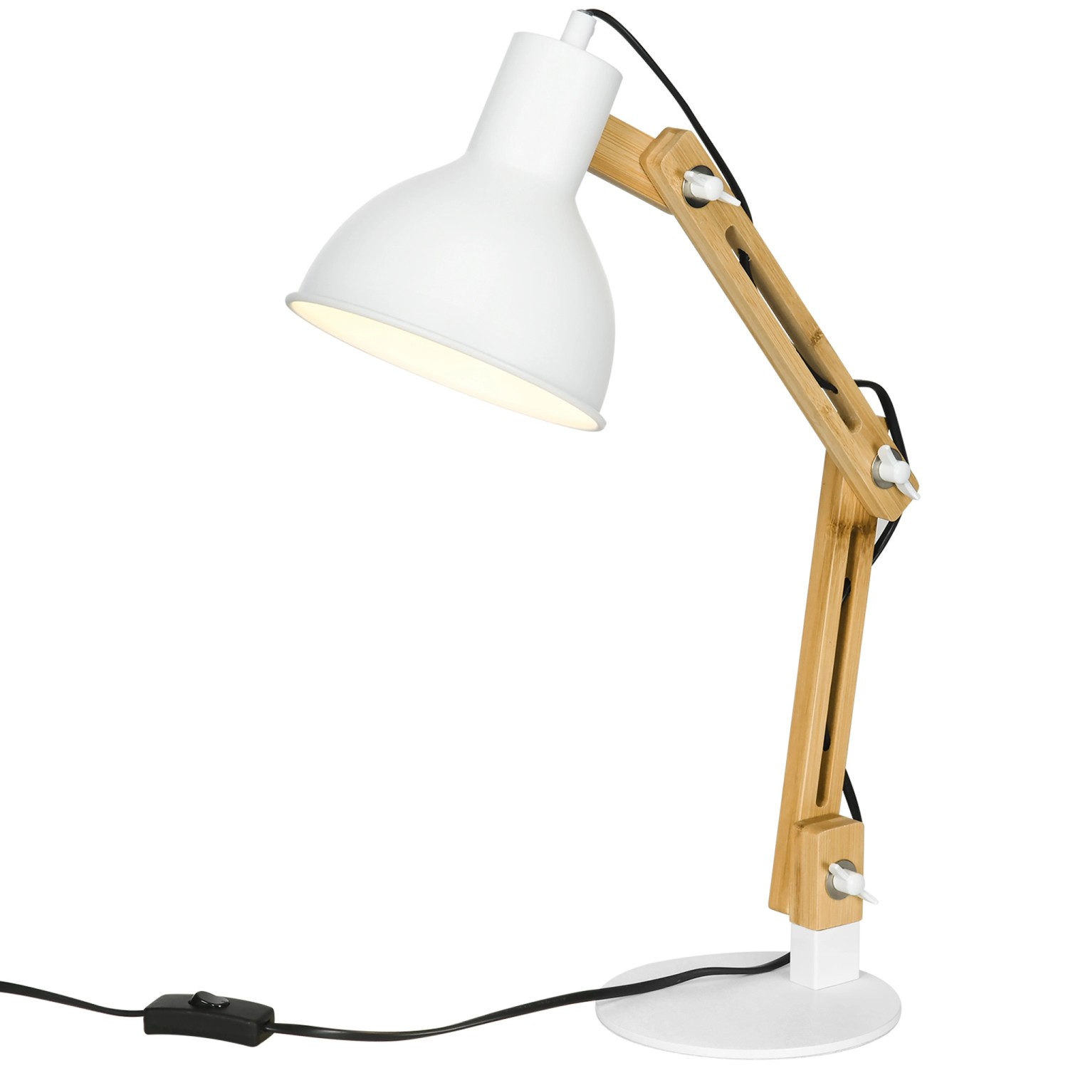HOMCOM Schreibtischlampe Verstellbar mit E27 Sockel exkl. Glühbirne Metall Weiß HOMCOM Schreibtischlampe Verstellbar mit E27 Sockel exkl. Glühbirne Metall Weiß von HOMCOM