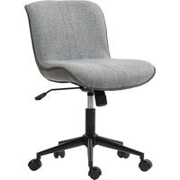 HOMCOM Schreibtischstuhl, Höhenverstellbar Homeoffice Stuhl ohne Armlehne, Drehbar Bürostuhl mit Wippfunktion, Drehstuhl mit Leinenoptik für Schlafzimmer, Dunkelgrau   Aosom von HOMCOM