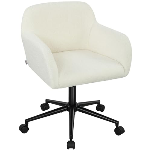 HOMCOM Schreibtischstuhl Homeoffice Stuhl mit Fleece-Optik höhenverstellbar Drehstuhl, Bürostuhl bis 120 kg belastbar für Schlafzimmer, Arbeitszimmer, Cremeweiß HOMCOM Schreibtischstuhl Homeoffice Stuhl mit Fleece-Optik höhenverstellbar Drehstuhl, Bürostuhl bis 120 kg belastbar für Schlafzimmer, Arbeitszimmer, Cremeweiß von HOMCOM
