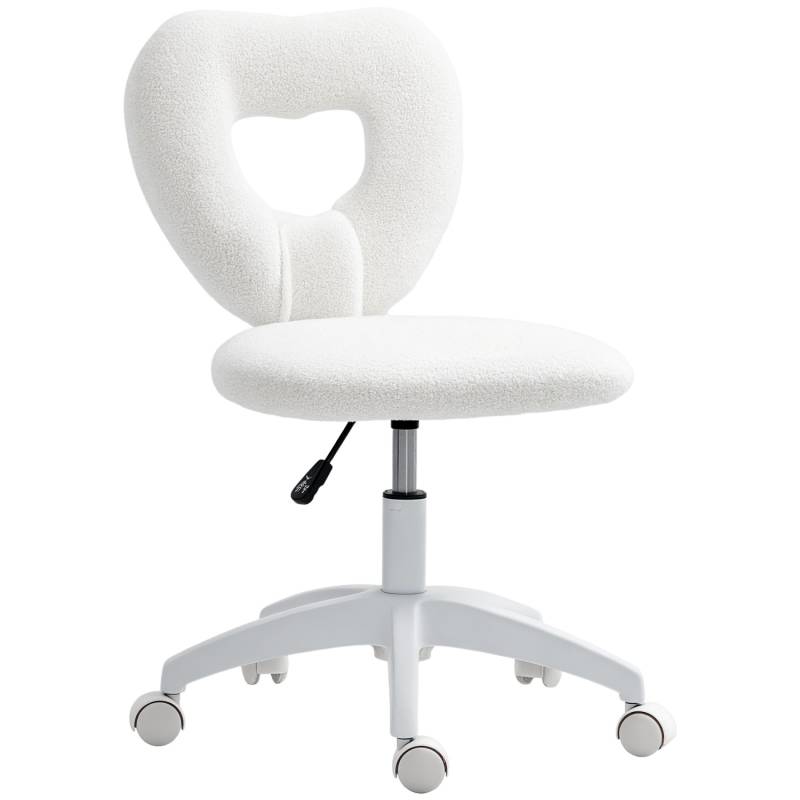 HOMCOM Schreibtischstuhl Polyester Weiß 56L x 45B x 78-88H cm von HOMCOM