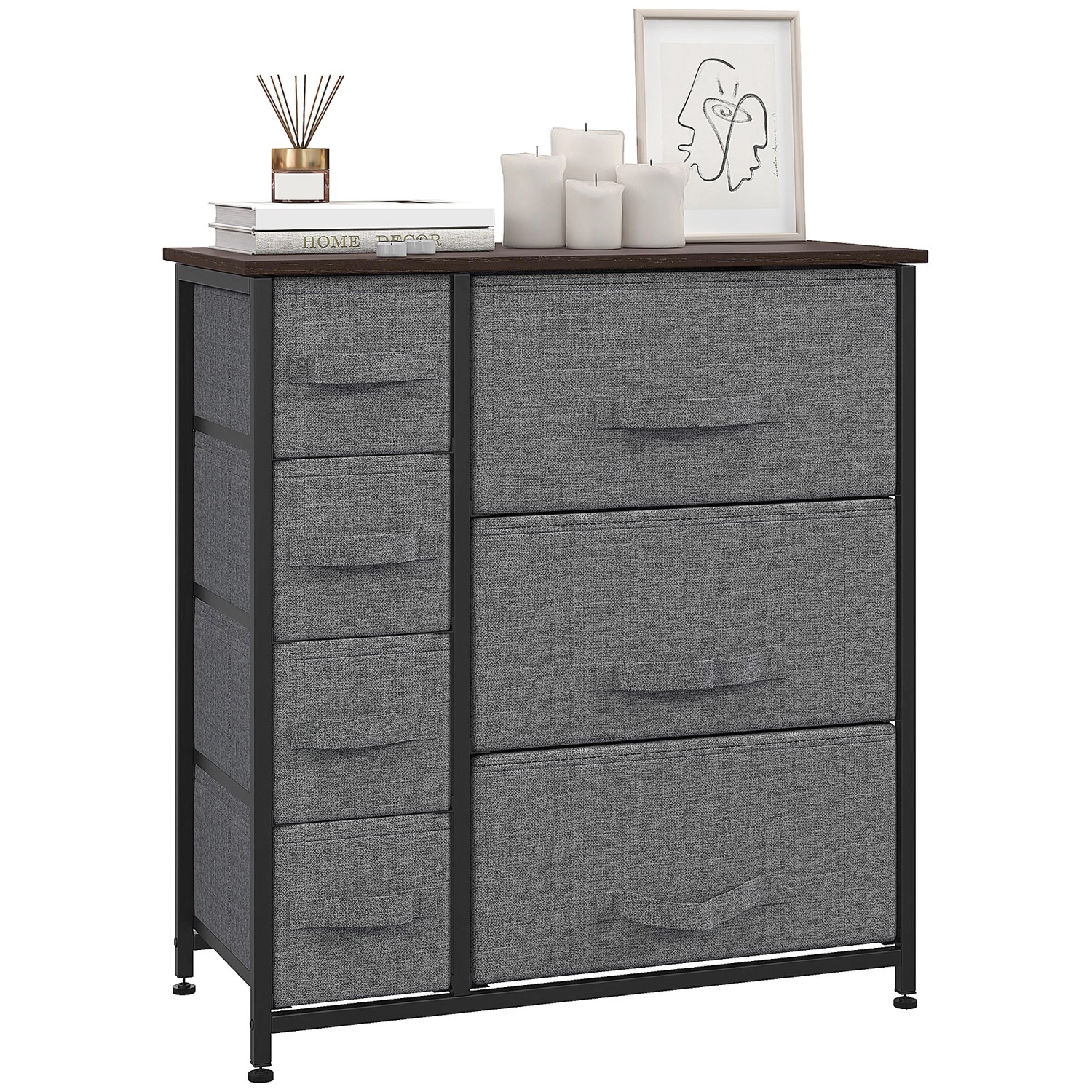 HOMCOM Schubladenschrank 7 Stoffschubladen Dunkelgrau HOMCOM Schubladenschrank 7 Stoffschubladen Dunkelgrau von HOMCOM