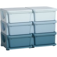HOMCOM Schubladenschrank für Kinder Aufbewahrungsboxen mit 6 Ebenen Kindermöbel von HOMCOM