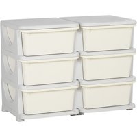 HOMCOM Schubladenschrank für Kinder Aufbewahrungsboxen mit 6 Ebenen Kindermöbel von HOMCOM