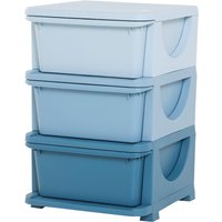 HOMCOM Schubladenschrank für Kinder  Mit Stauraum und Aufbewahrungsboxen, Blau, für 3-6 Jahre, 37x37x56,5cm  Aosom.de von HOMCOM