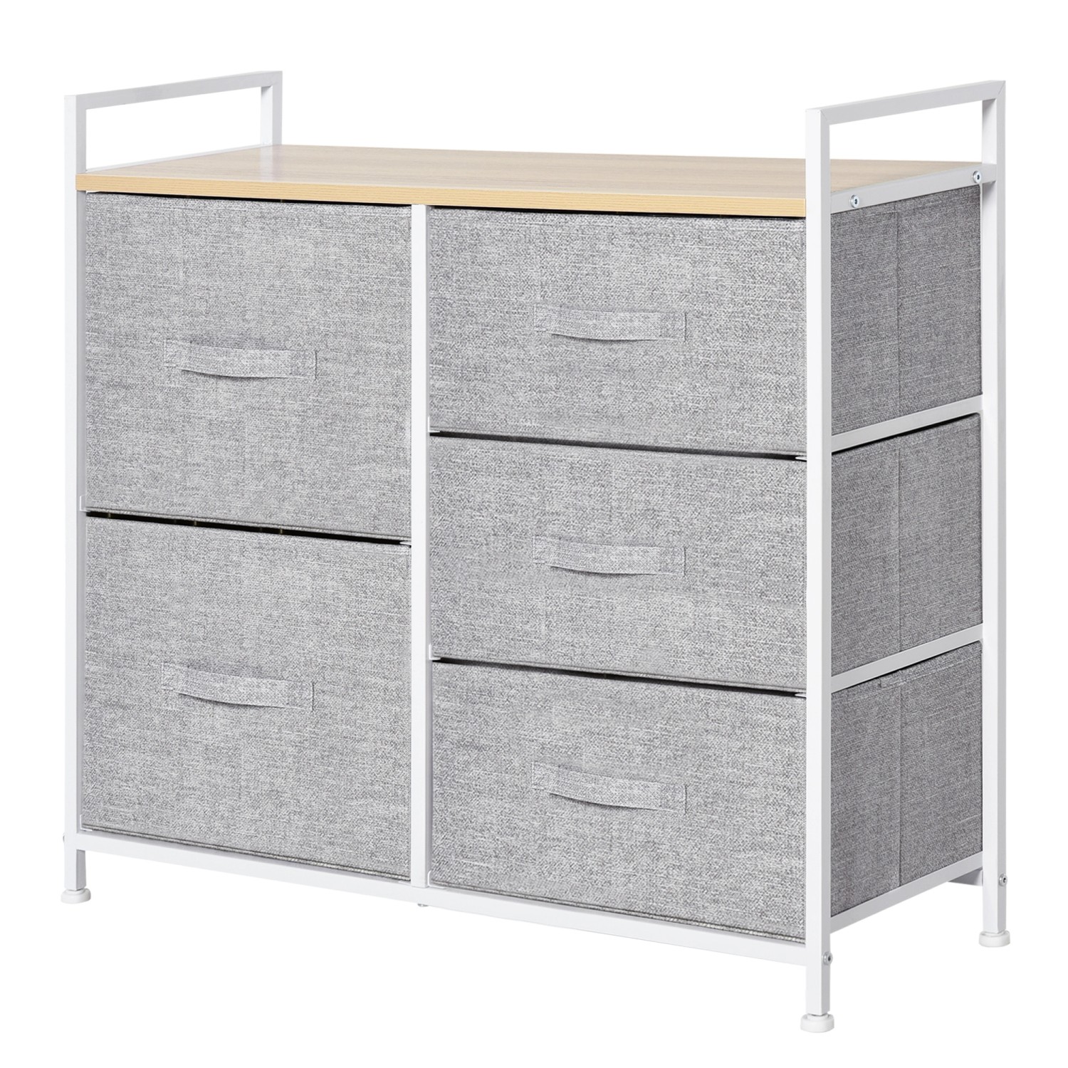 HOMCOM Schubladenschrank mit 5 Stoffschubladen Stoff Holz Grau 83 x 29 x 77 cm HOMCOM Schubladenschrank mit 5 Stoffschubladen Stoff Holz Grau 83 x 29 x 77 cm von HOMCOM