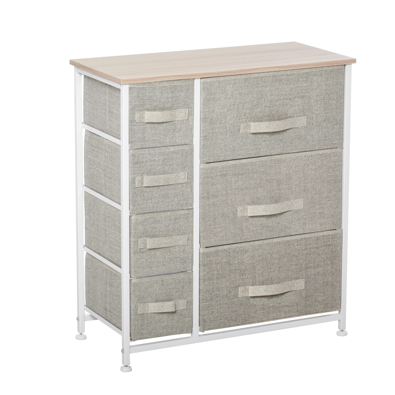 HOMCOM Schubladenschrank mit 7 Stoffschubladen Holz Hellgrau 63,5 x 30 x 71 cm HOMCOM Schubladenschrank mit 7 Stoffschubladen Holz Hellgrau 63,5 x 30 x 71 cm von HOMCOM