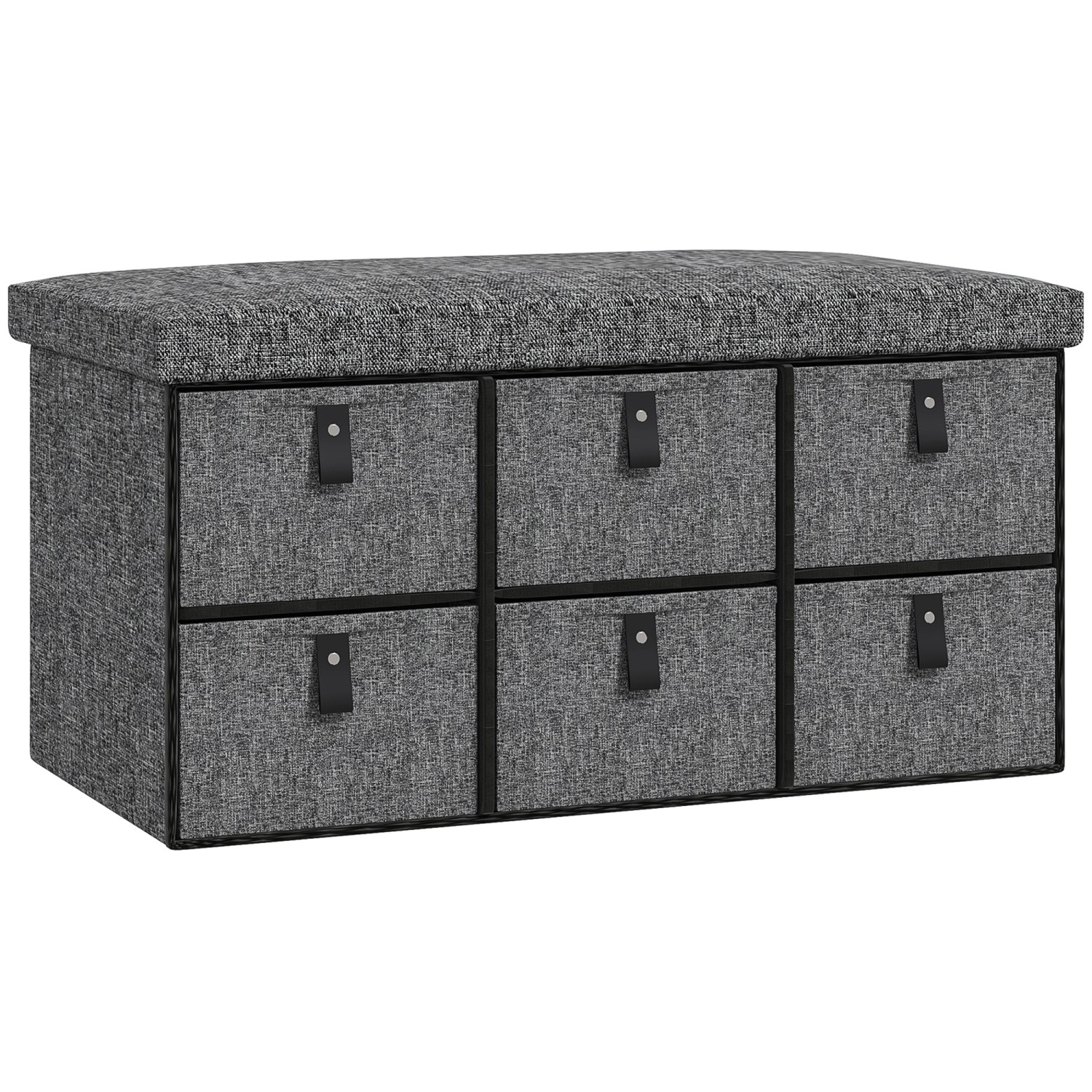HOMCOM Schuhbank Polyester 76,5L x 38B x 38H cm Dunkelgrau HOMCOM Schuhbank Polyester 76,5L x 38B x 38H cm Dunkelgrau von HOMCOM