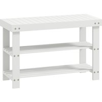 HOMCOM Schuhbank Schuhregal aus Bambus mit Sitzfläche Sitzbank mit Stauraum, 2 Ablagen Flurbank für Wohnzimmer, Flur, 70 x 28 x 45 cm, Weiß Aosom HOMCOM Schuhbank Schuhregal aus Bambus mit Sitzfläche Sitzbank mit Stauraum, 2 Ablagen Flurbank für Wohnzimmer, Flur, 70 x 28 x 45 cm, Weiß Aosom von HOMCOM