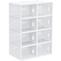 HOMCOM Schuhboxen 8er Set Schuhkarton stapelbar Schuhorganizer Schuhaufbewahrung Aufbewahrungsboxen Schuhschrank Regalsystem mit transparent Tür für HOMCOM Schuhboxen 8er Set Schuhkarton stapelbar Schuhorganizer Schuhaufbewahrung Aufbewahrungsboxen Schuhschrank Regalsystem mit transparent Tür für von HOMCOM