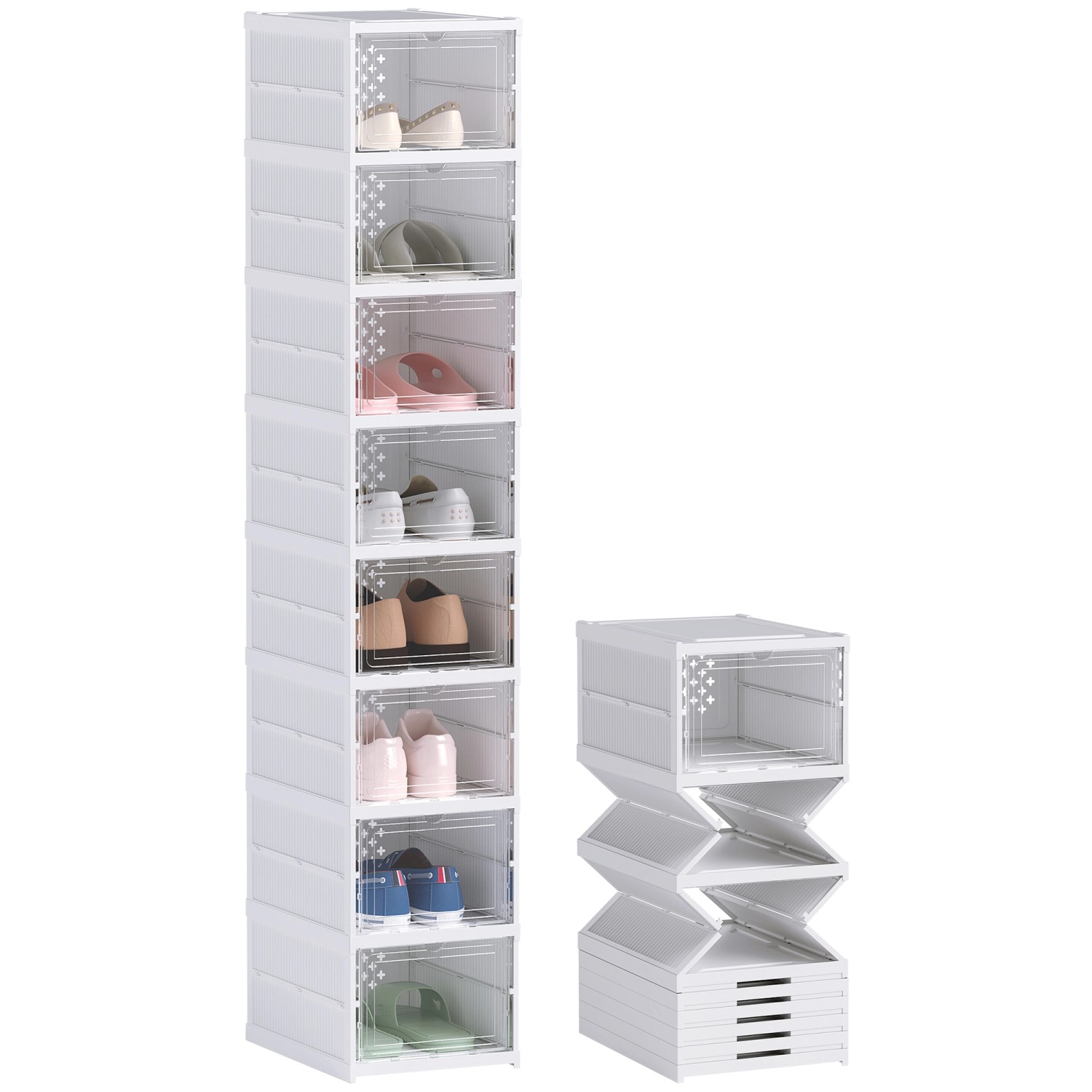 HOMCOM Schuhboxen Kunststoff ABS 35L x 26B x 140H cm Weiß HOMCOM Schuhboxen Kunststoff ABS 35L x 26B x 140H cm Weiß von HOMCOM