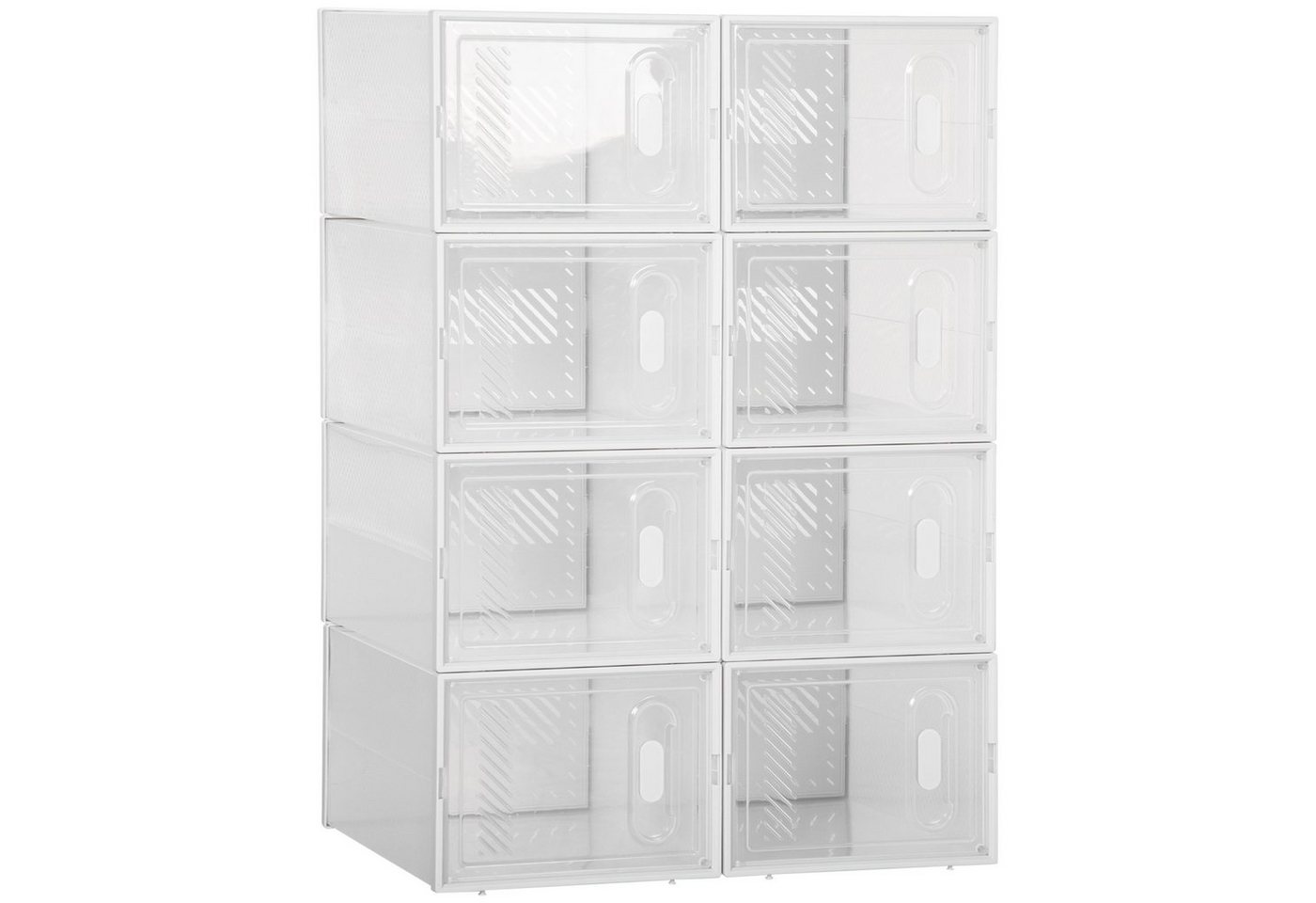 HOMCOM Schuhregal Aufbewahrungsbox mit 8 Fächern, DIY Schuhbox 8-tlg., Kunststoff Transparent 25 x 35 x 19 cm HOMCOM Schuhregal Aufbewahrungsbox mit 8 Fächern, DIY Schuhbox 8-tlg., Kunststoff Transparent 25 x 35 x 19 cm von HOMCOM