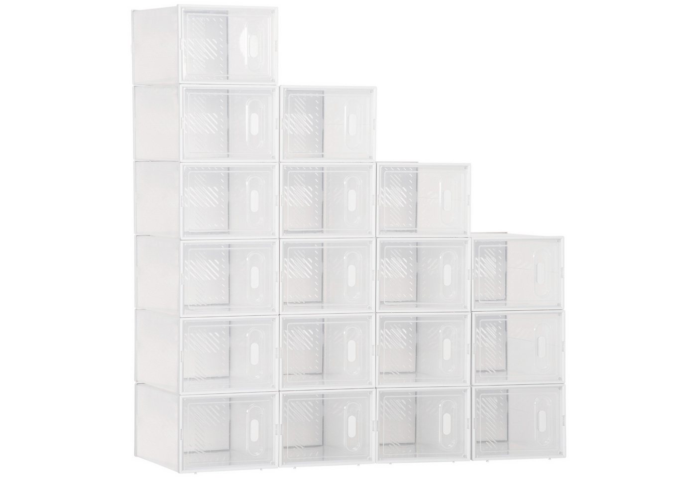 HOMCOM Schuhregal DIY Schuhbox Aufbewahrungsbox, stapelbar Schuhablage mit Tür 1-tlg., Kunststoff Transparent 35 x 25 x 19 cm HOMCOM Schuhregal DIY Schuhbox Aufbewahrungsbox, stapelbar Schuhablage mit Tür 1-tlg., Kunststoff Transparent 35 x 25 x 19 cm von HOMCOM