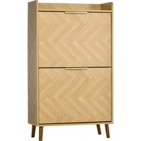 HOMCOM Schuhregal mit 2 Klapptüren, Vintage-Stil, für kleinen Eingang, Wohnzimmer, Schlafzimmer, 70 x 30 x 120 cm   Aosom von HOMCOM