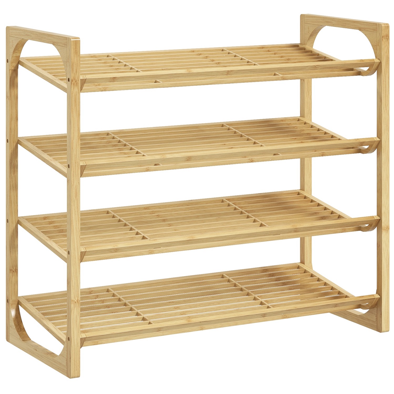 HOMCOM Schuhregal mit 4 Ebenen für Max. 12 Paar Schuhe Griff 76 x 33 x 67cm Natur HOMCOM Schuhregal mit 4 Ebenen für Max. 12 Paar Schuhe Griff 76 x 33 x 67cm Natur von HOMCOM