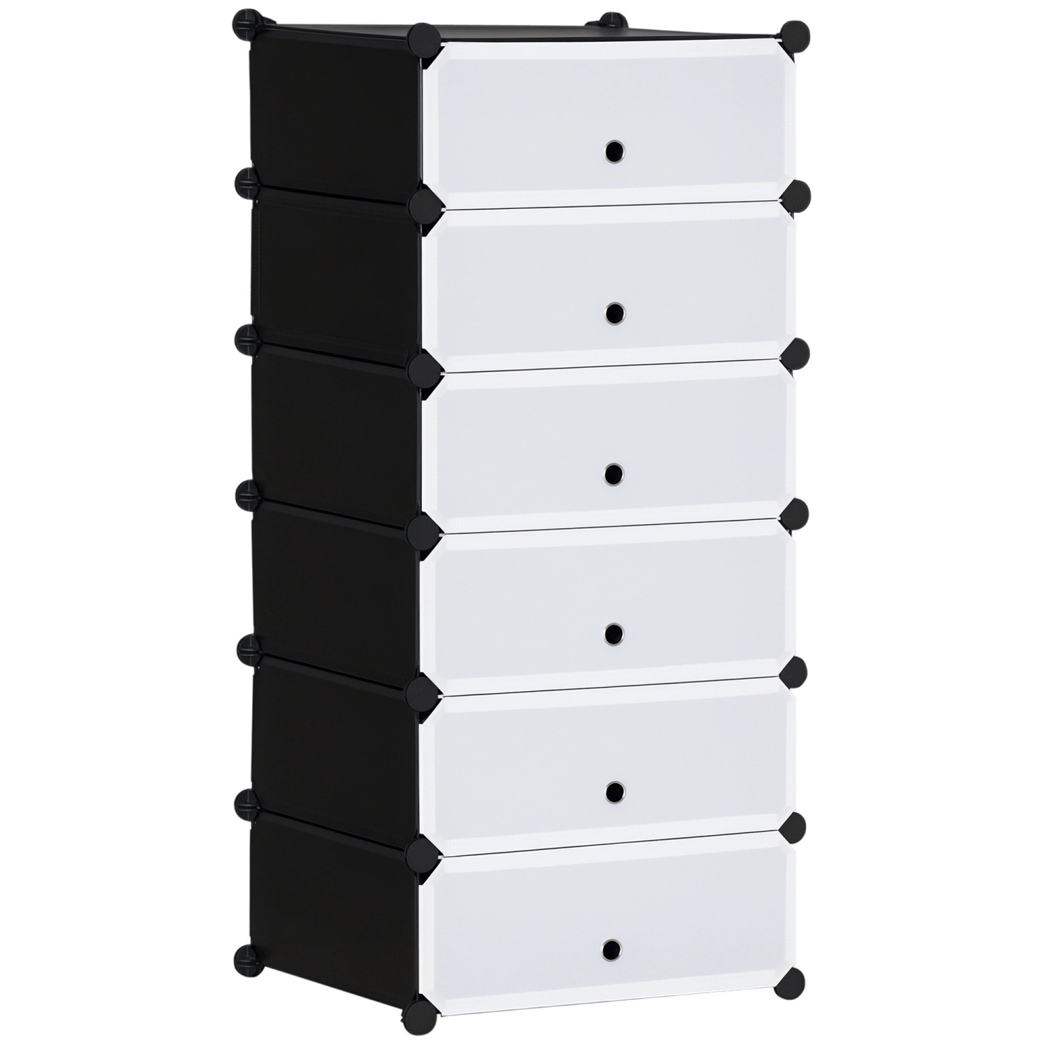HOMCOM Schuhschrank Kunststoff Stahl 49L x 36,5B x 108H cm Schwarz+Weiß HOMCOM Schuhschrank Kunststoff Stahl 49L x 36,5B x 108H cm Schwarz+Weiß von HOMCOM