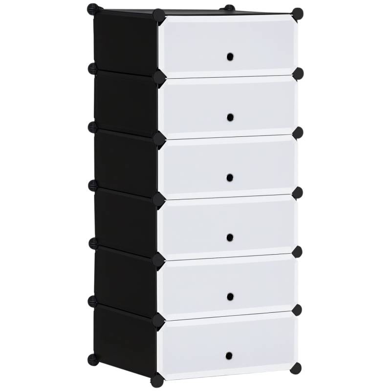 HOMCOM Schuhschrank Kunststoff Stahl 49L x 36,5B x 108H cm Schwarz+Weiß HOMCOM Schuhschrank Kunststoff Stahl 49L x 36,5B x 108H cm Schwarz+Weiß von HOMCOM
