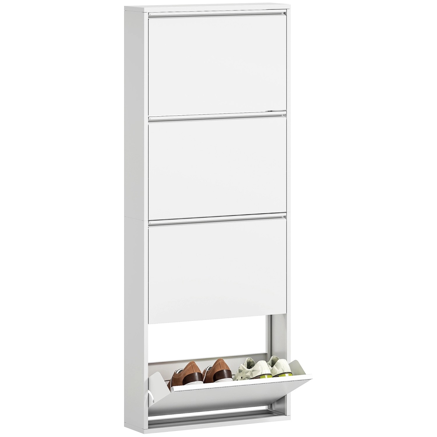 HOMCOM Schuhschrank Metall 55L x 15B x 139,5H cm Weiß HOMCOM Schuhschrank Metall 55L x 15B x 139,5H cm Weiß von HOMCOM