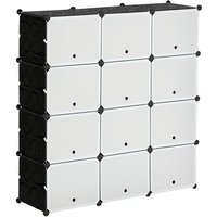 HOMCOM DIY Regalsystem mit 12 Würfeln stapelbar DIY-Würfelregal Schuhregal Aufbewahrungsregal Standregal Kleiderschrank von Büchern Spielzeug Schuhen von HOMCOM