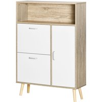 HOMCOM Schuhschrank Schuhablagekommode 2 klappbare Türen - 80 x 25,5 x 112,5 cm   Aosom von HOMCOM