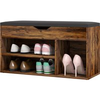 HOMCOM Schuhschrank Schuhbank mit 2 Ebenen, Fach + integrierte Truhe mit Kissen in Mahagoni-Effektholz Aosom HOMCOM Schuhschrank Schuhbank mit 2 Ebenen, Fach + integrierte Truhe mit Kissen in Mahagoni-Effektholz Aosom von HOMCOM