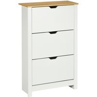 HOMCOM Schuhschrank Schuhkipper Schuhregal 3 Klappen für 18 Paar Schuhe platzsparend in Weiß und Natur 72 x 26 x 112 cm für Flur & Eingangsbereich Aosom.de HOMCOM Schuhschrank Schuhkipper Schuhregal 3 Klappen für 18 Paar Schuhe platzsparend in Weiß und Natur 72 x 26 x 112 cm für Flur & Eingangsbereich Aosom.de von HOMCOM